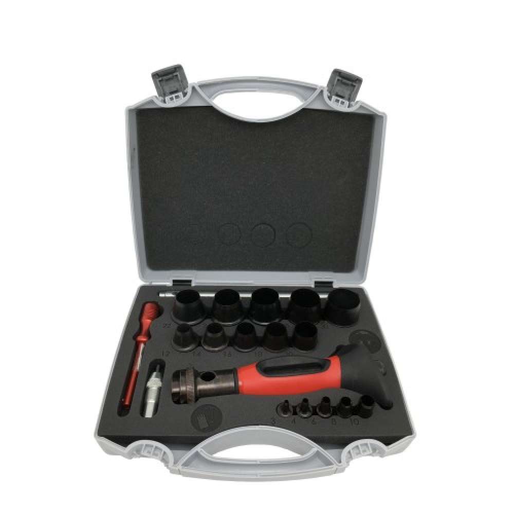 JUEGO DE SACABOCADOS INTERCAMBIABLES FORZA DE 3 A 30MM + COMPAS 330MM