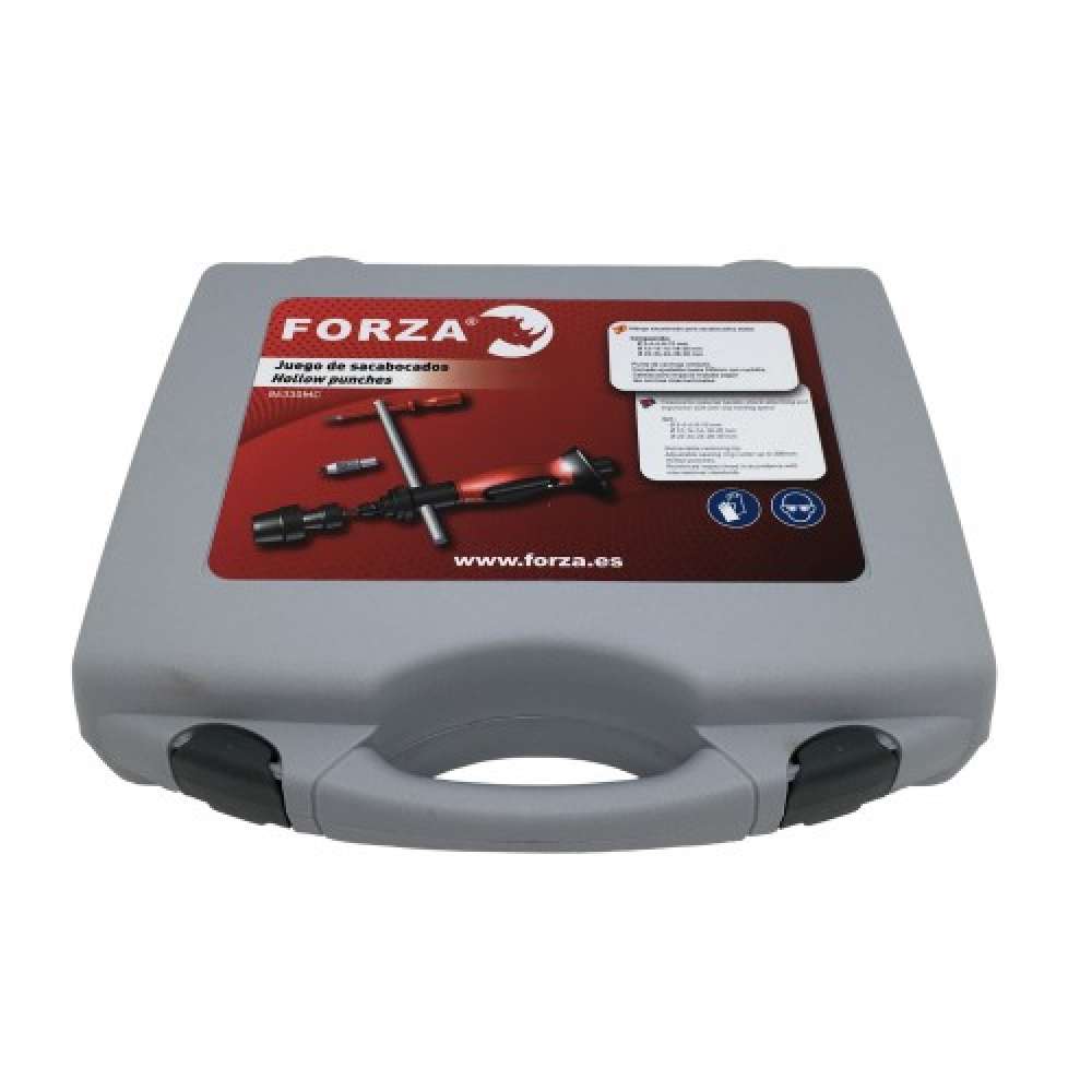 JUEGO DE SACABOCADOS INTERCAMBIABLES FORZA DE 3 A 30MM + COMPAS 330MM