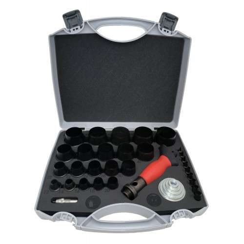 JUEGO DE SACABOCADOS INTERCAMBIABLES FORZA DE 2 A 50MM + PUNTA DE CENTRAJE RETRACTABLE